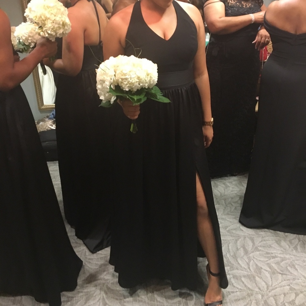Vera wang V Neck Halter Gown with Sash size 12